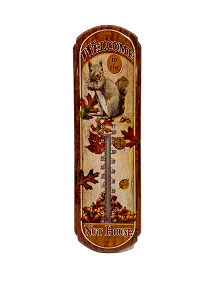 NUT HOUSE TIN THERMOMETER